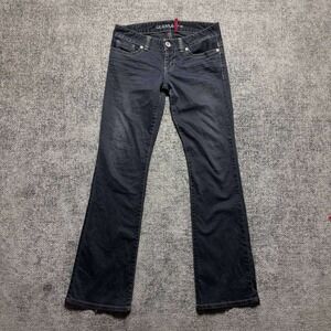 Guess Bootcut Jeans Womens 31 Black Faded Low Rise Y2K Denim 0462